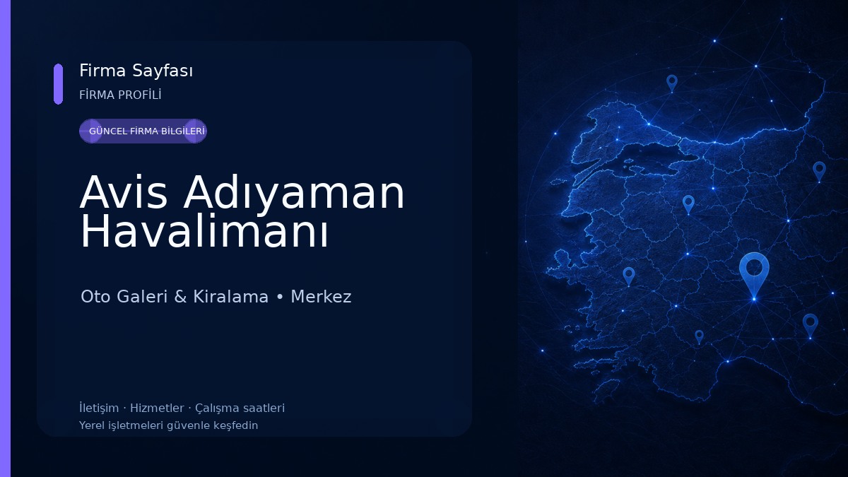 Avis Adıyaman Havalimanı Oto Galeri & Kiralama