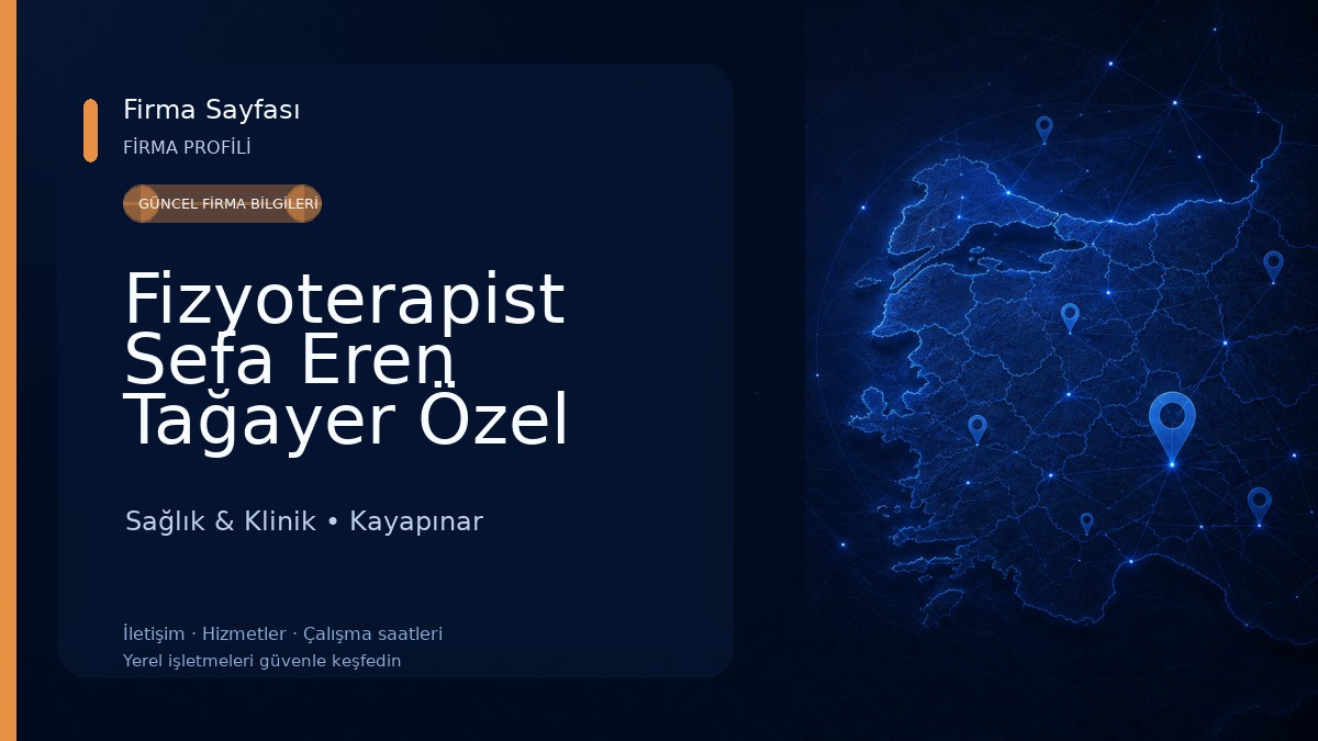 Fizyoterapist Sefa Eren Tağayer Özel Sağlık Meslek Hizmet Birimi Sağlık & Klinik