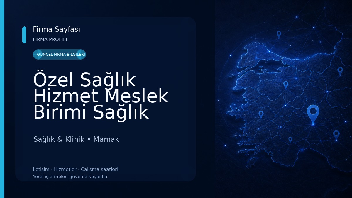 Özel Sağlık Hizmet Meslek Birimi Sağlık memuru İlker Akman 